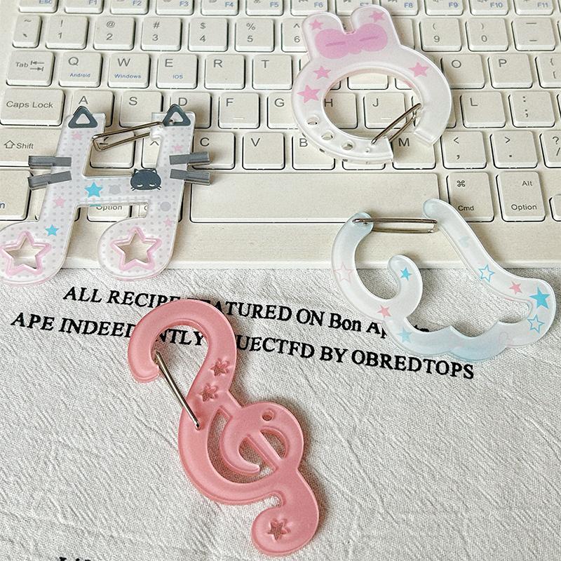 Cartoon Cute Musical Notes Carabiner Ins Acrylic Mobile Phone Pendant Backpack Hanging Handbook Decoration Gifts