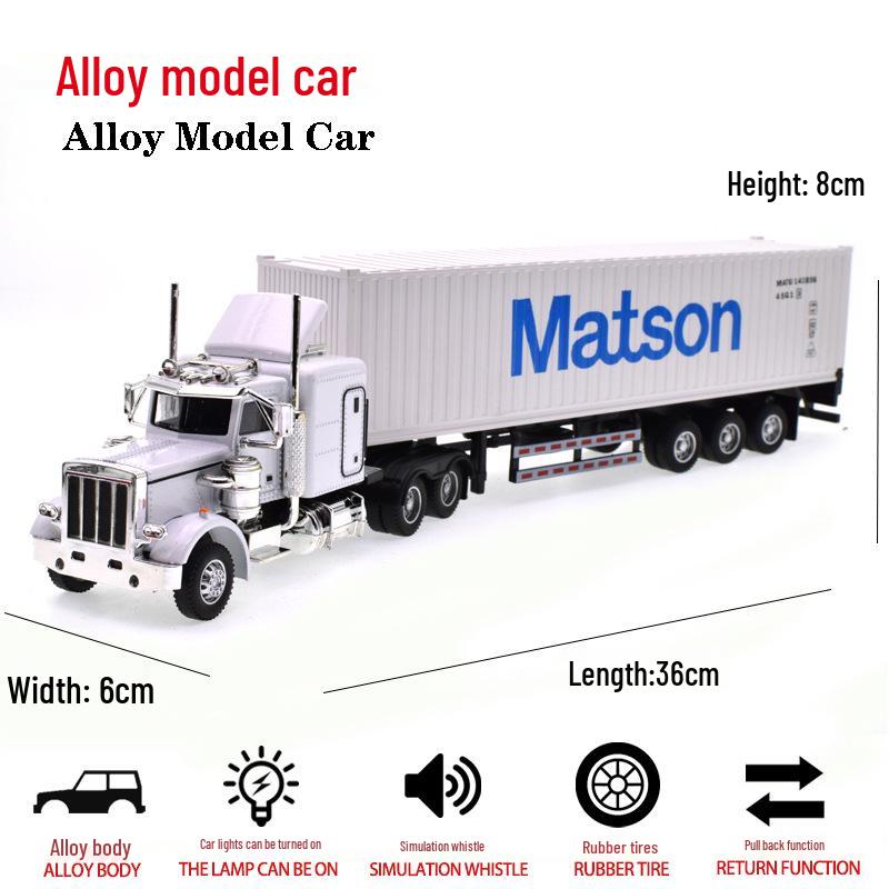 Alloy Semi-Truck Model Toy – American Box Container Truck