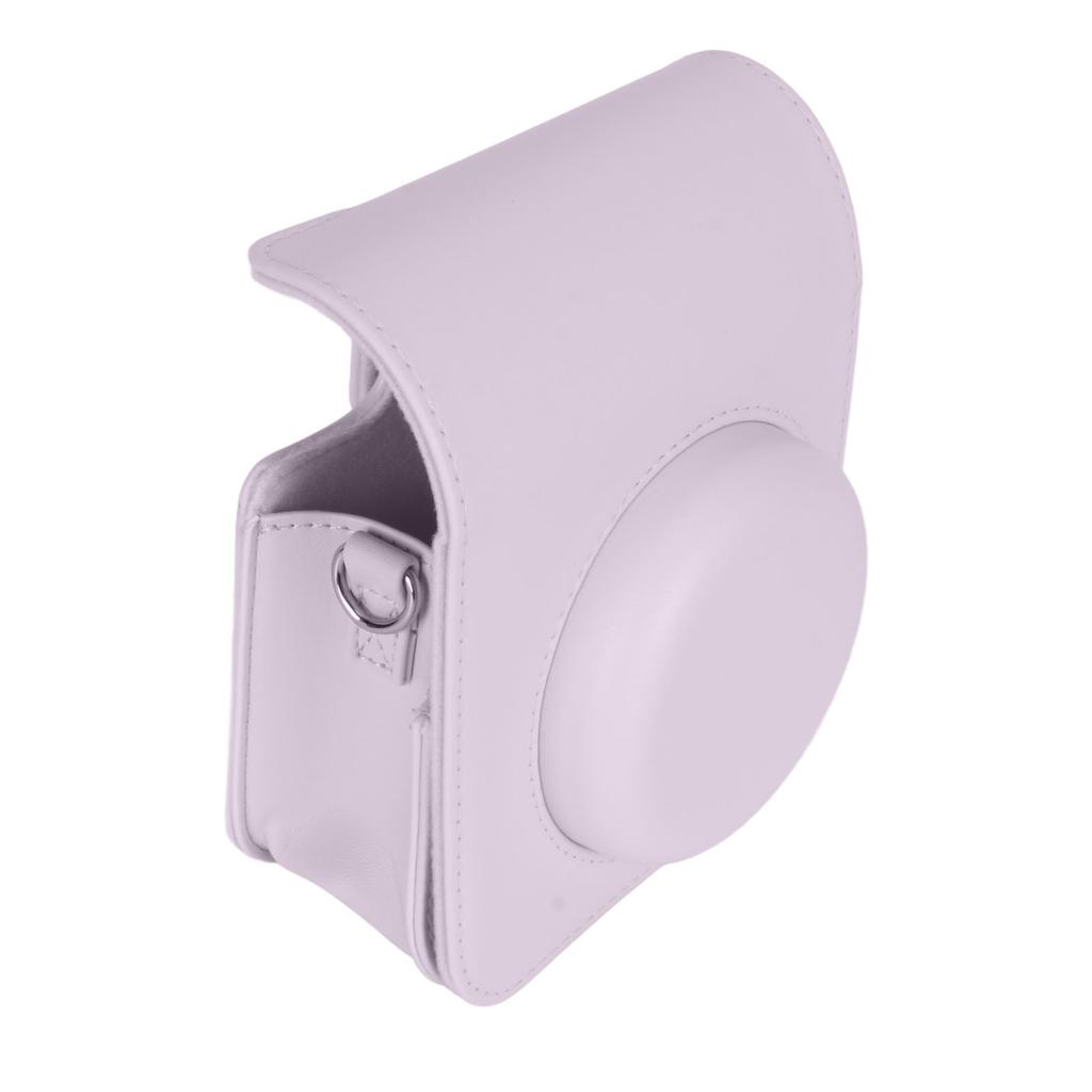 Camera Case PU Leather Protective Camera Cover Bag with Adjustable Shoulder Strap for Fuji Instax Mini 12 Purple