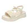 Large size sandals for women's new summer platform with fairy style pearls with skirts, beach shoes for women