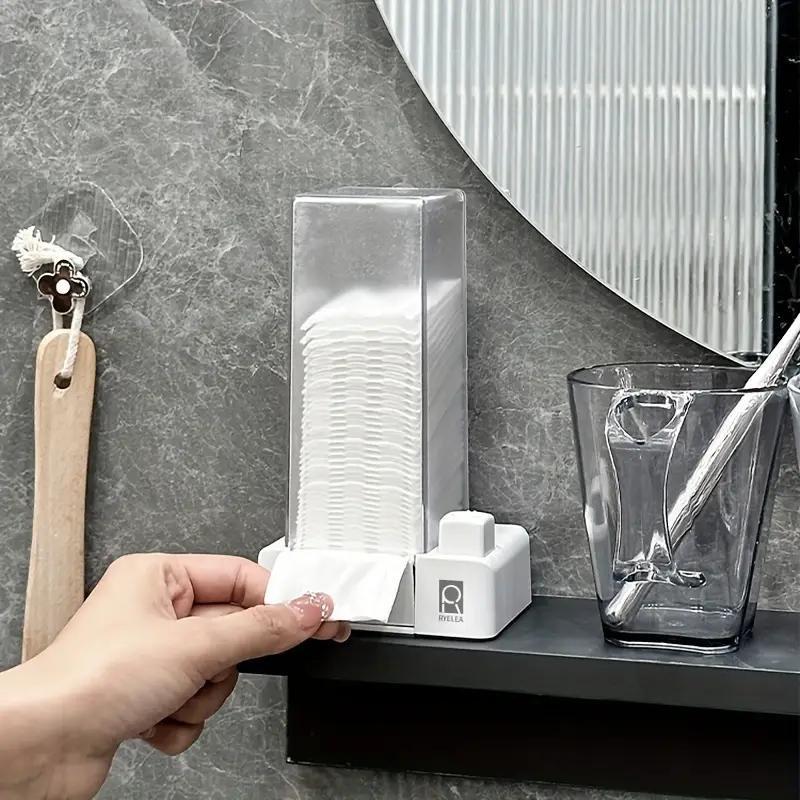 Automatic Cosmetic Cotton Box Press Type Cotton Pad Dispenser Makeup Organizer Dustproof Makeup Cotton Storage Box Home Gadgets