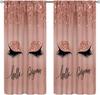 Lips Curtains, Retro Comic Pop Art Girl Applying Red Lipstick Makeup Concept Halftone Background Blackout Rod Pocket Curtains