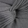 Women's European & American Style Grey Twist Slim-fit Pleated V-neck Long Sleeve Top