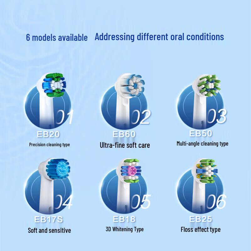 Oral-B EB50-3 Multi-Angle Clean Electric Toothbrush Heads, 3-Pack CN plug (adapter included)