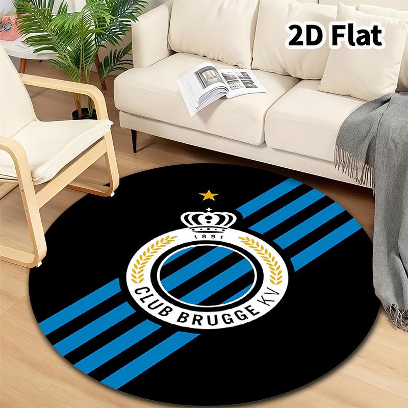 Club Brugge Kv Round Area Rug Carpet Rug For Living Room Bedroom Sofa Playroom Decor Nonslip Floor Mat