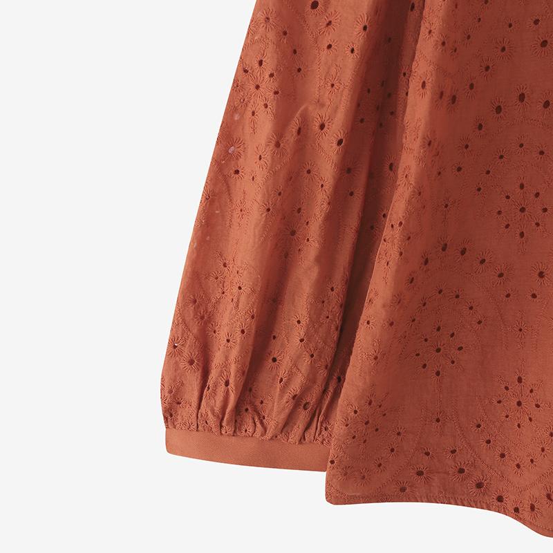 ZANZEA Women Casual Round Neck Long Sleeve Patchwork Crochet Blouse