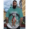 New Men's 3D Cartoon Duck Print T-Shirt Soft Stretch Polyester Fabric Soft Stretch Polyester Fabric For Men Casual Summer Top