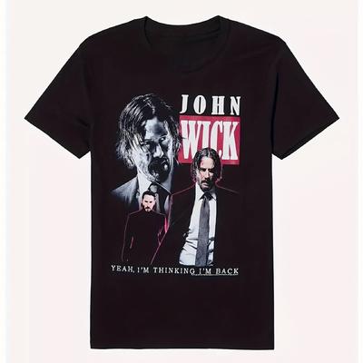 Unisexs John WickInspired Movie TShirt Iconic Character Logo Graphic Stretch Fit Casual Crew Neck Tee for Fans Collectible Gift
