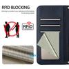 For iPhone Air Wallet Case RFID Blocking Calf Texture Leather Stand Phone Cover with Strap