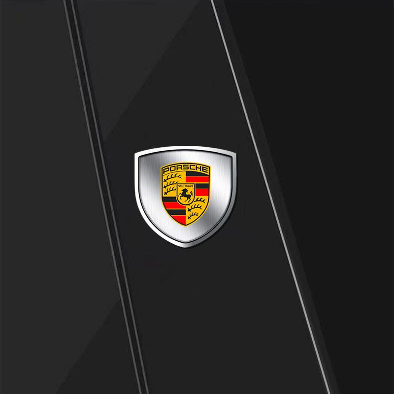 1Pcs 3D Metal Auto Door Shield Emblem Car Body Badge Sticker Styling For Porsche Boxster Cayenne Panamera Macan Cayman 911 918 996 917 991