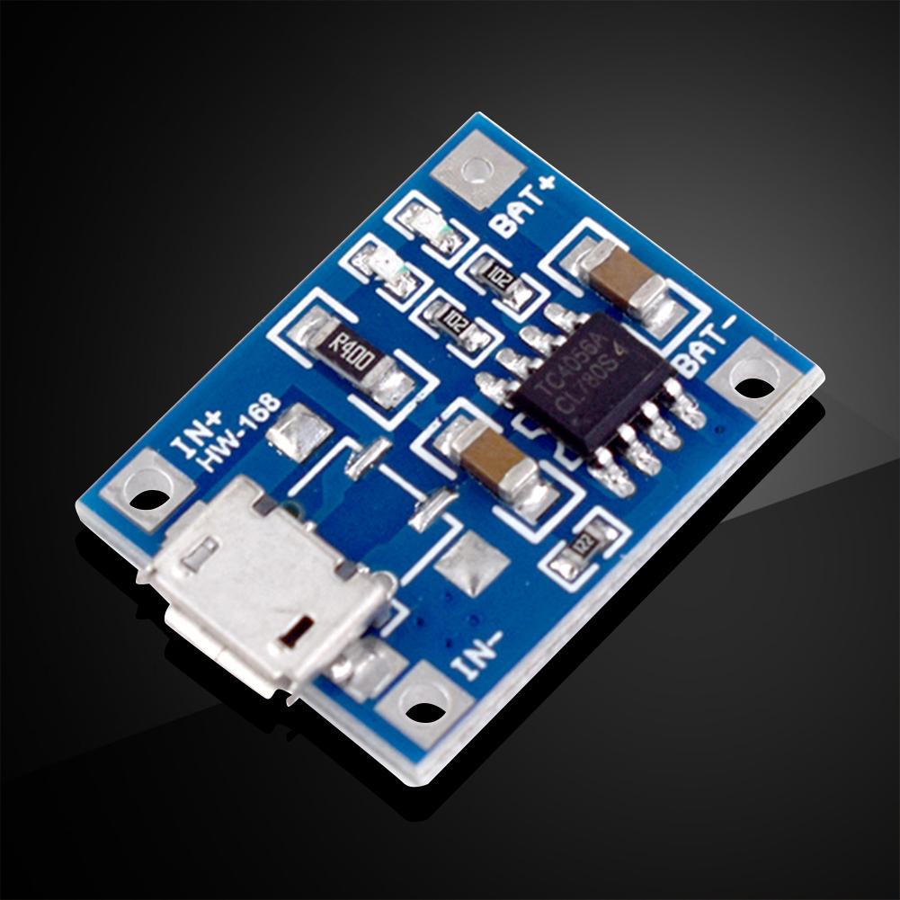 Lithium Battery Charger Module Micro USB Portable Battery Charger Panel 1A DC4.5-5.5V with Indicator Light for Lithium Batteries