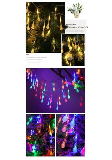 LED Bubble Ball Water Drop Colorful Outdoor String Lights, Battery/USB Powered for Camping & Festival Decorations