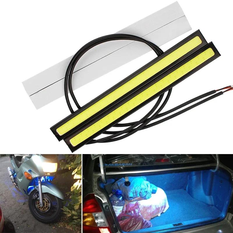 2 PCS Super Bright 17CM LED COB Fog Bulb Car DRL LED Strip Daytime Running Light bar 12V 6500K Auto Interior Styling Lamp