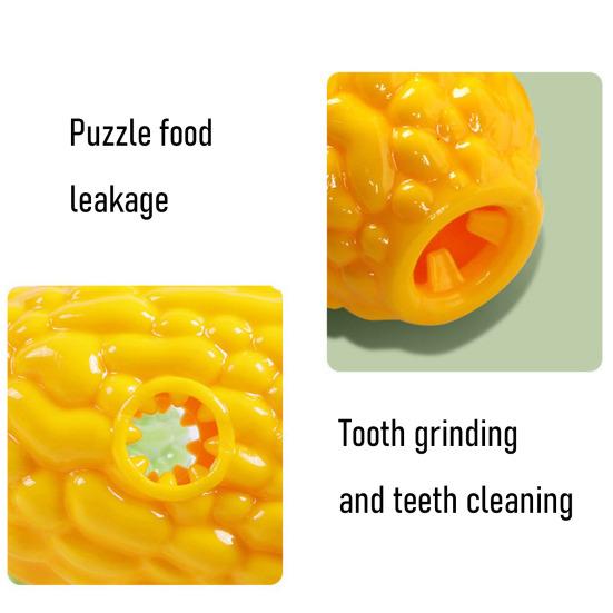 Pet Toy Interactive Puzzle Food Leakage Design Bite-Resistant Chew Toy Simulated Bitter Melon Shape Washable Teeth Cleaning Puppy Toy