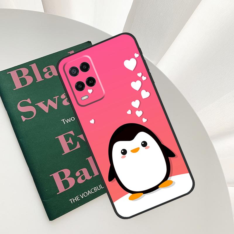 Penguin Case For Oppo A15 A16 A17 A52 A72 A76 A96 A54 A74 A94 A54S A57S A58 A78 A98 A57 A77 Cover