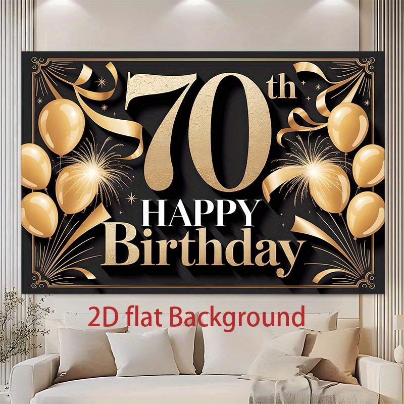 1pc Birthday 70th Gift Box Photo Booth Party Banner Polyester