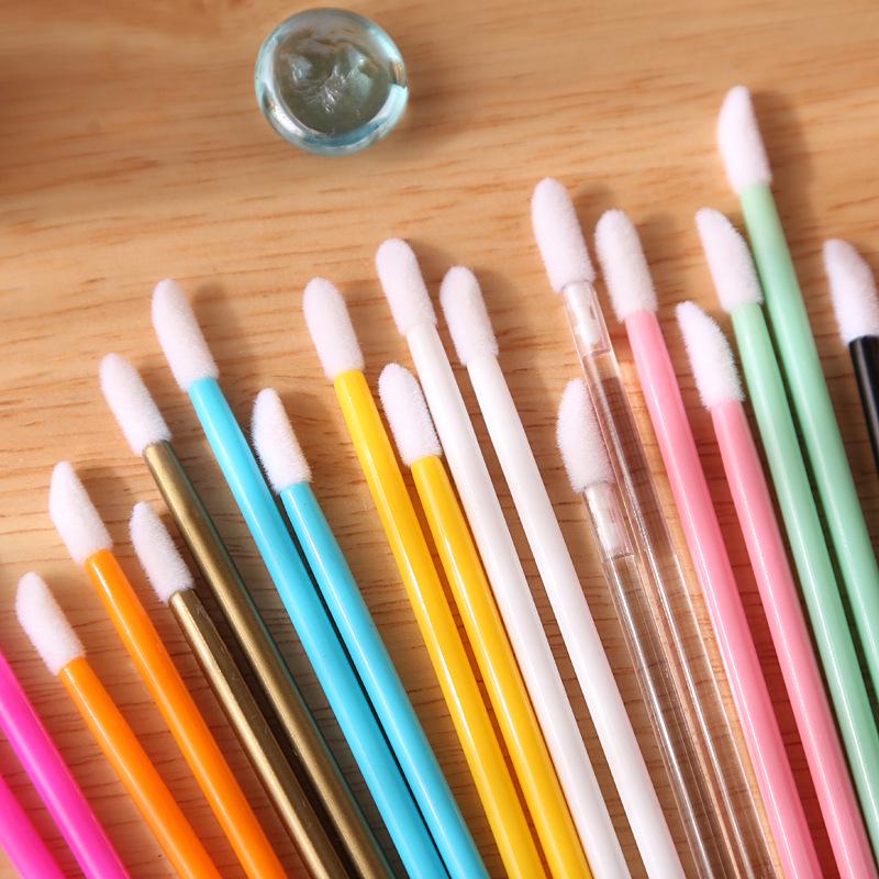 50-Pack Disposable Mini Lipstick Brushes - Portable Lip Gloss Applicators