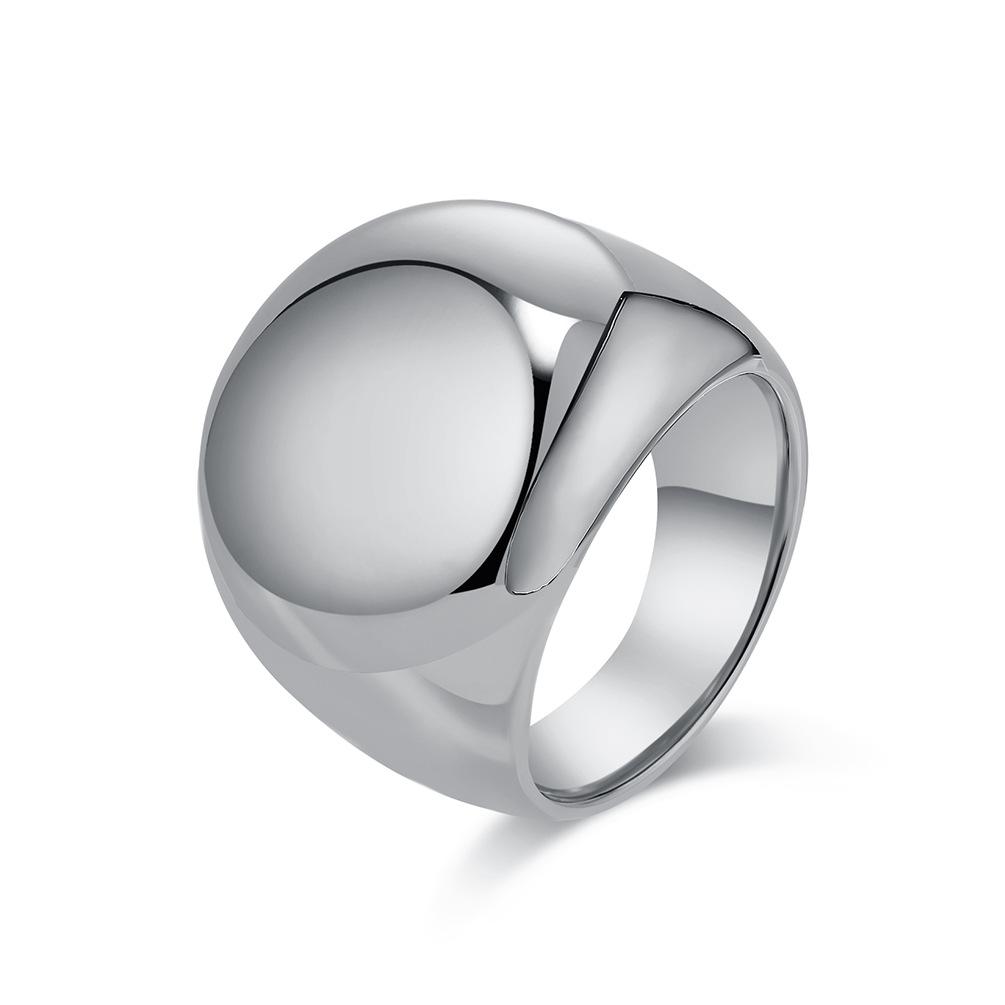Beauty, Simplicity and Exaggeration, Mirror Titanium Steel Gold-plated Ring Ring, High-end Fashion Temperament, Wear Women's Hand Jewelry
