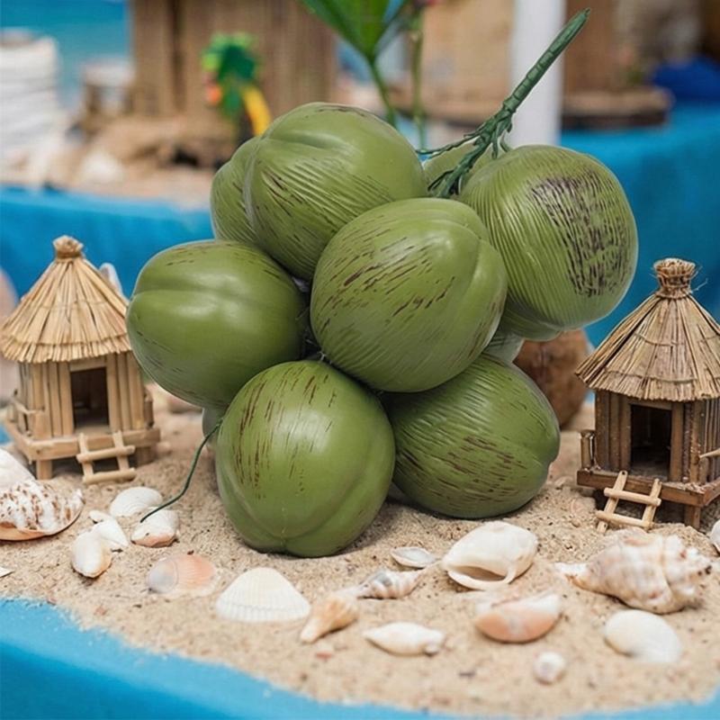 Bright ABS Materials Coconuts Replicas Artificial Fruit For Creative Photography Props And Seasonal Decorations