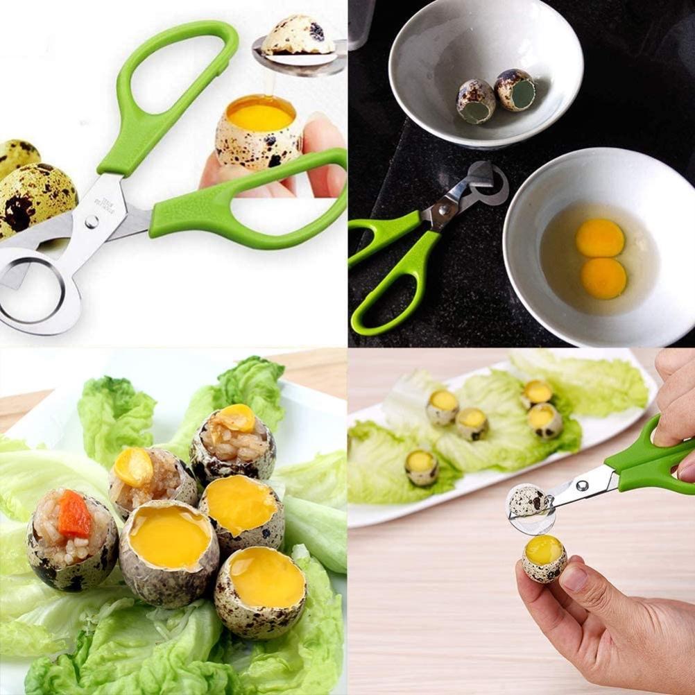 2PCS Stainless Steel Quail Egg Scissors Egg Shell Cutting Scissors Egg Divider Egg Opener Kitchen