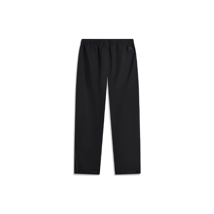 Li Ning CF Su Series See Dragon In The Wild Solid Color Reflective Letter Straight Leg Knitted Sports Pants Men Pants Black AYKU623-1