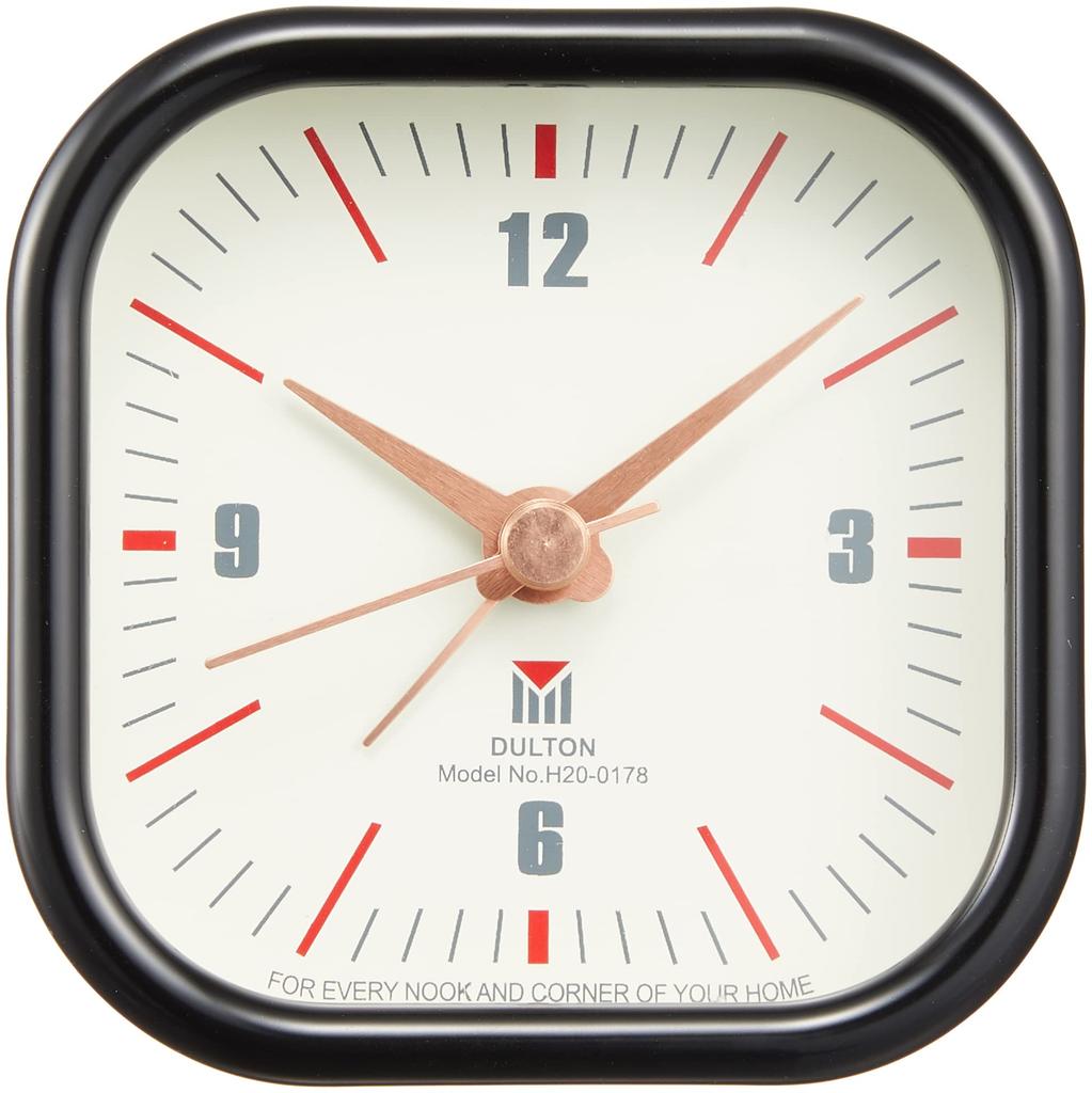 Dulton Square Alarm A compact alarm clock with a silent ticking sound that never tire Sweep Height Width Depth Clock, Black. charming, you'll of.