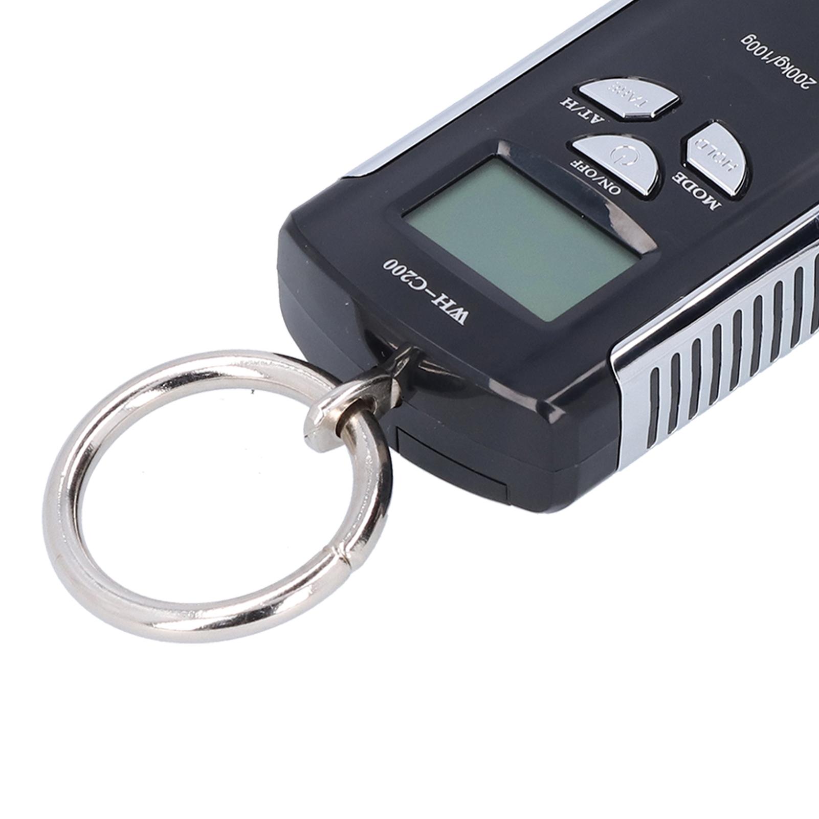 

Crane Scale 200KG Heavy Duty Hanging Weighting Hook Steelyard Portable Electronic HD Backlight(Silver Black )