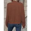 Women Solid Color Zipper Round Neck Long Sleeve Loose Casual Jacket Outerwear