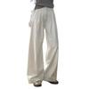 Fashionable Comfortable Loose White Wide Leg Jeans Women's Large Size Muscle Sense High Waist Straight Jeans Trousers Jeans for Women Long Denim Pants