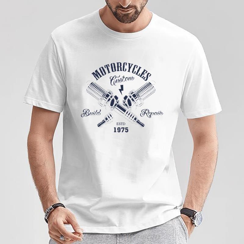 Vintage Custom Motorcycles Chopper Bobber Motorcyclist T-Shirt Cotton O-Neck Short Sleeve Casual Mens Tees Oversized Tshirt