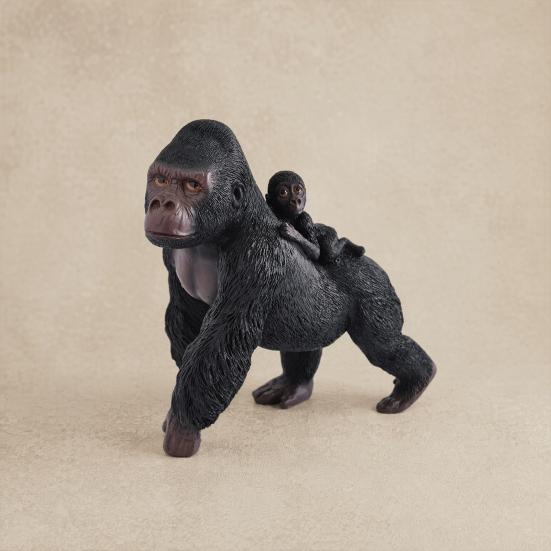Gorilla Resin Statue, Sitting Monkey Figurine Sculpture, Industrial Home Decor for Living Room Office Desk Bookshelf, Industrial Modern Home Decor