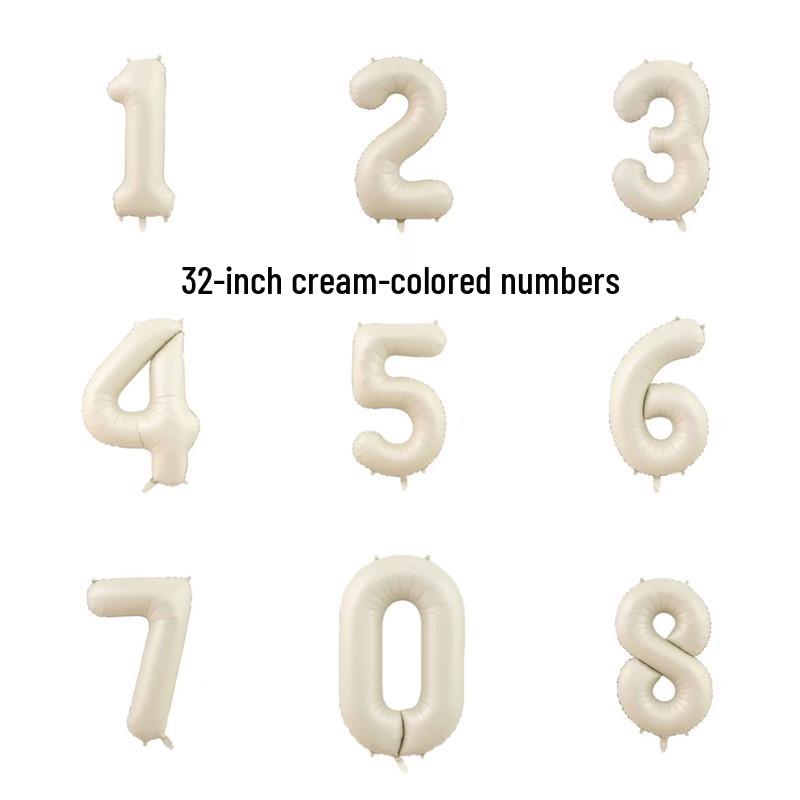 32-inch Coffee Caramel Chocolate Number Balloons - Birthday Party Foil Decorations