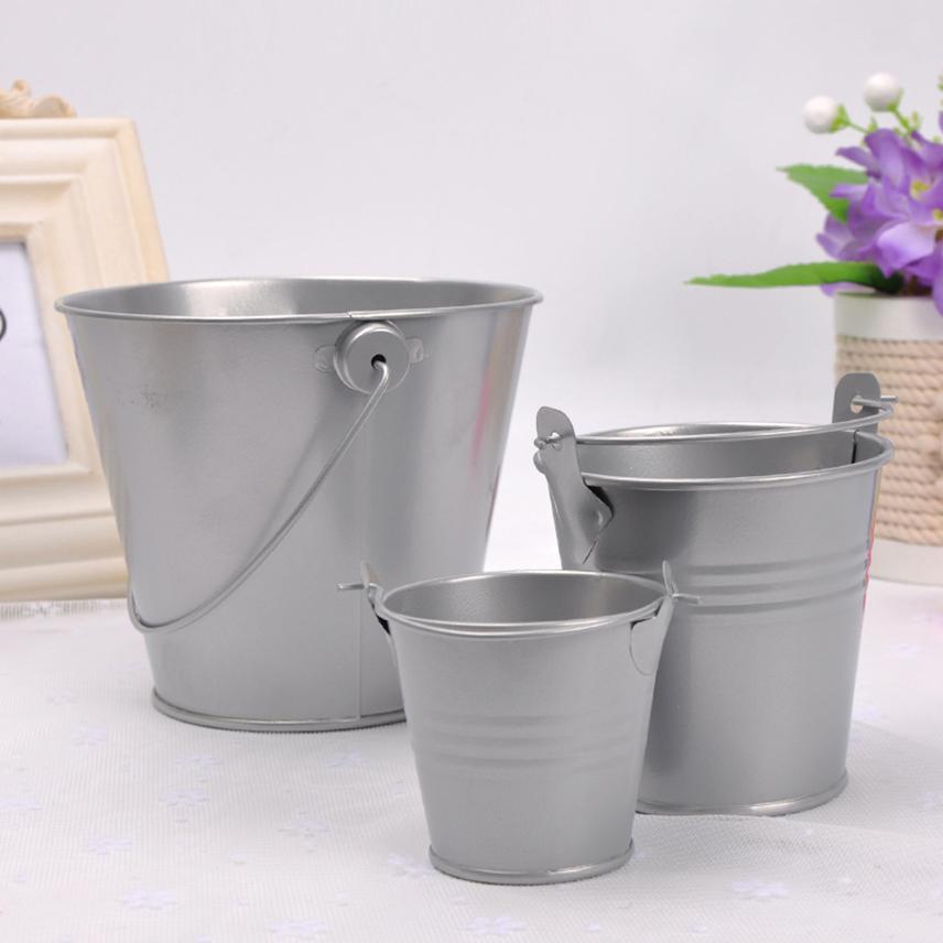 Mini Metal Flowerpots Bucket Tin Candy Gift Box Garden Pots Planters Succulent Pot Balcony Planters Hook Flower Pot Garden Tubs