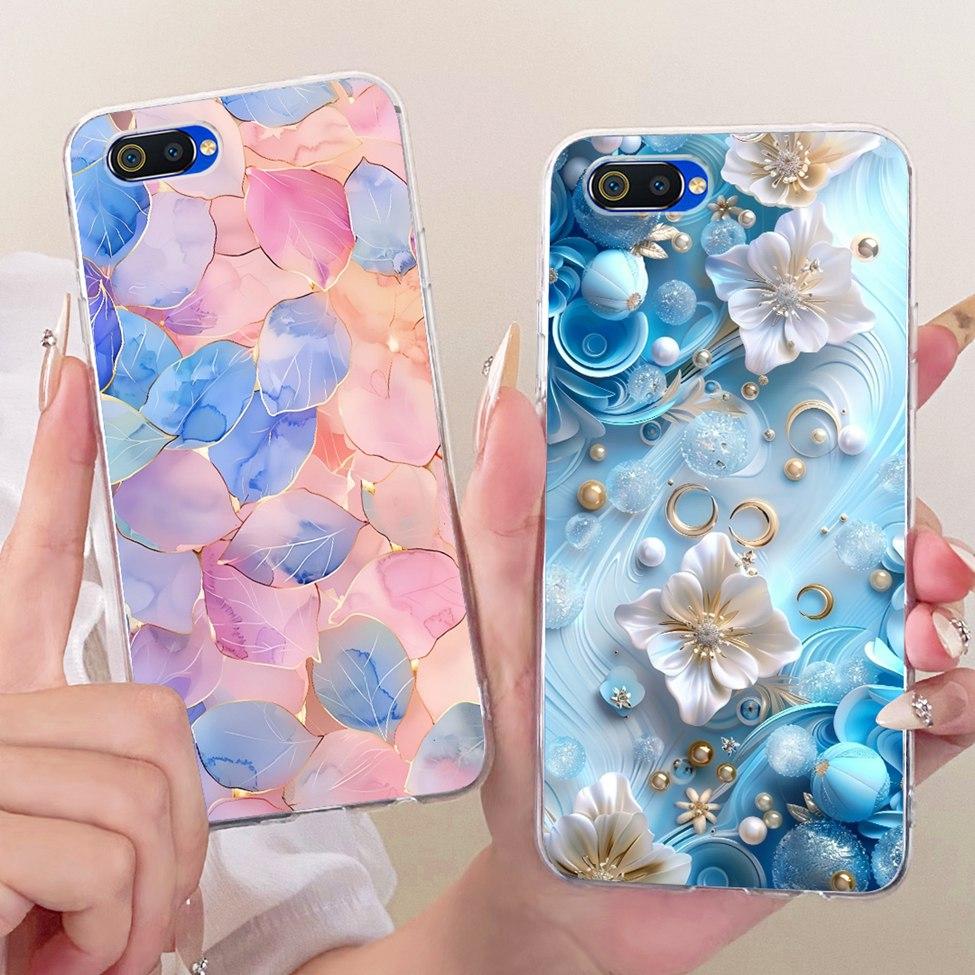 Transparent For Realme C2 Case Cover Cute Fashion Butterfly Funny Painted Casing For Realme RMX1941 RMX1945 RMX1943