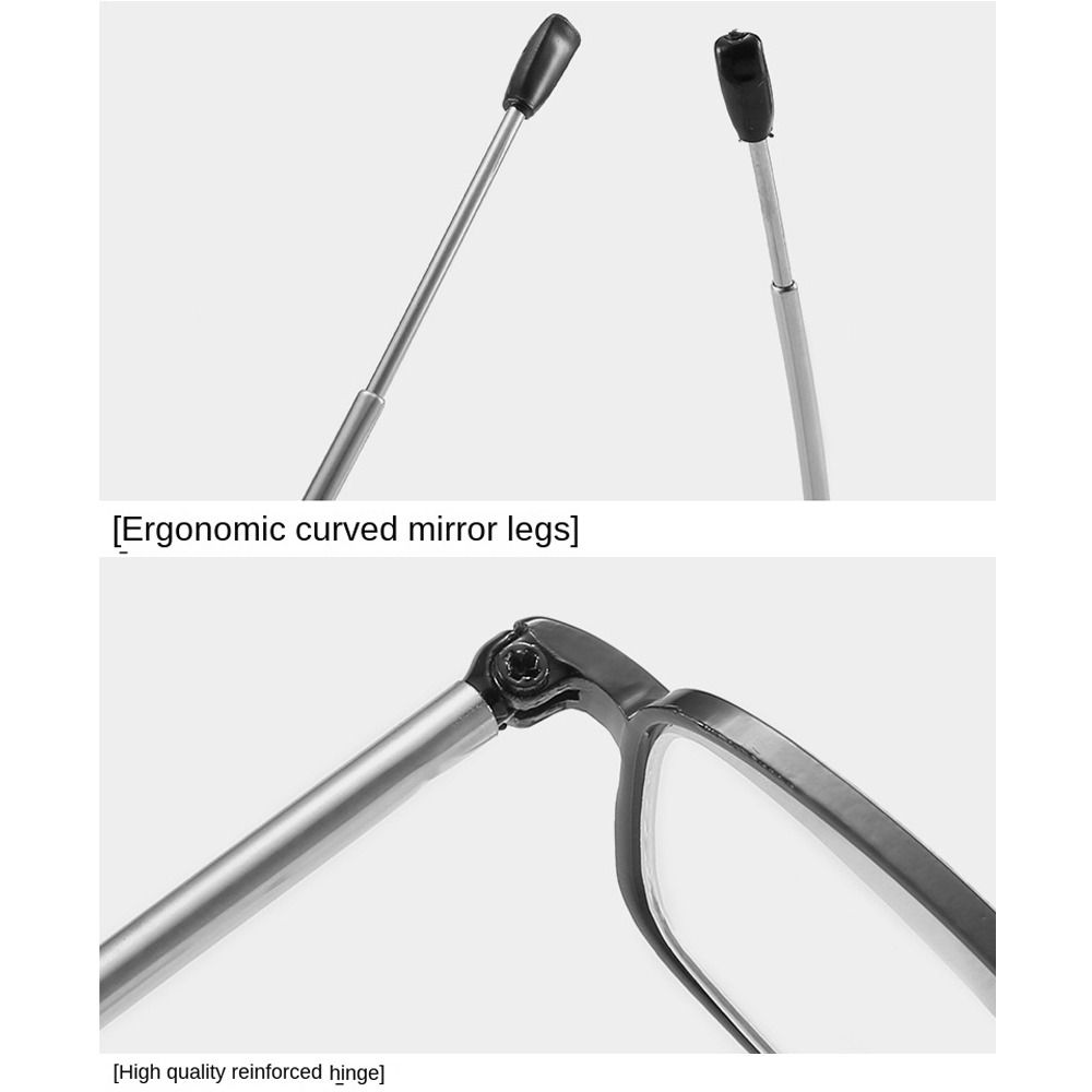 Ultra Light Resin Reading Glasses Anti Blue Light Telescopic Legs Metal Frame Folding Eyewear for Women Men Elderly