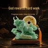 Blue Ice Jade Bull: Hard Work Pays Off Figurine for Home, Office, or Ceremonial Decor