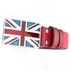 British Flag Pattern Fashion Belts Cowskin Genuine Leather Metal Buckle Union Jack Jeans Waistband Trousers