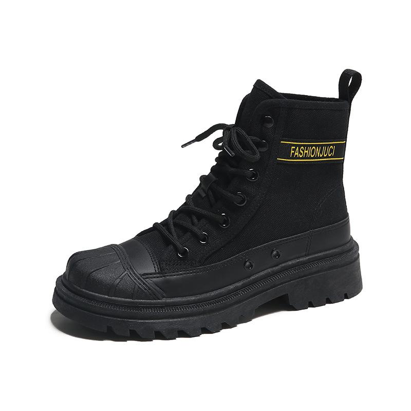 Shell Head Denim Canvas Motorradstiefel Damen Sommer Dicke Sohle Kurzer Schaft Mesh Rot Arbeitsanzug Lokomotive Kurze Stiefel