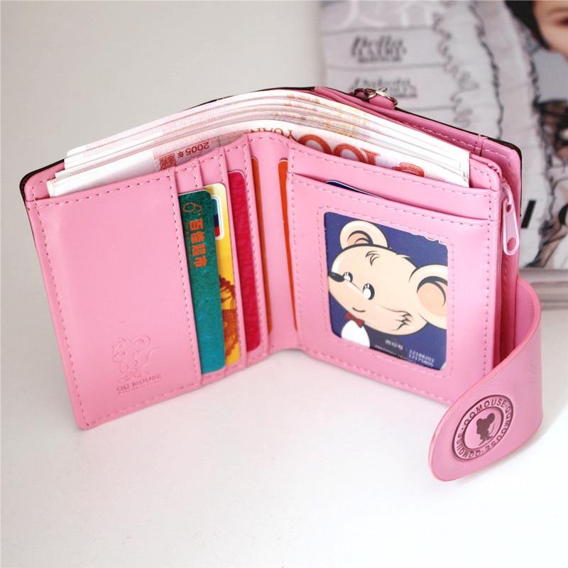 Trendy Women's Short Wallet: Cartoon Zipper Wristlet & Coin Purse