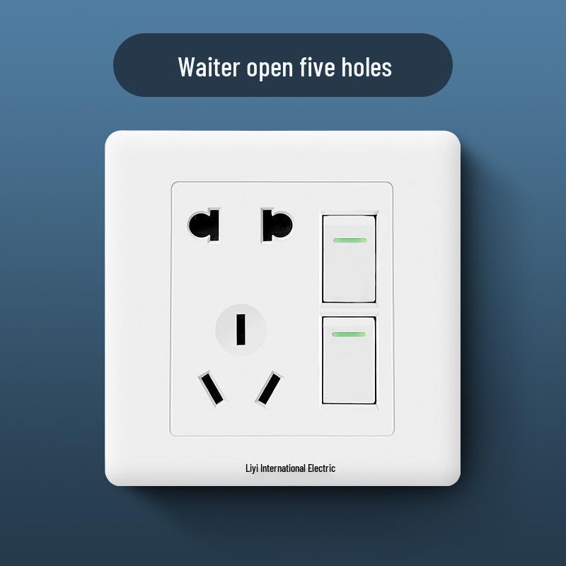 86 Type Wall Panel: Single Gang Light Switch & Socket