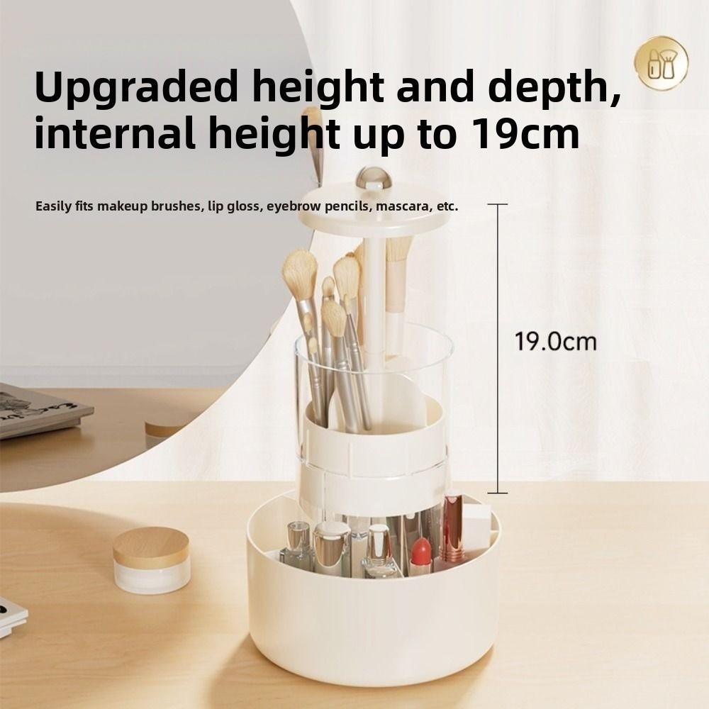 4 Slots Lifting Makeup Brush Holder Press Type Cosmetic Storage Box  Desktop Makeup Tool