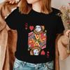 Playing Cards Heart KQ Graphic T Shirts Couples Y2k Fashion Queen King Tees Harajuku Funny Boyfriend Girlfriend Tee Loves Shirt