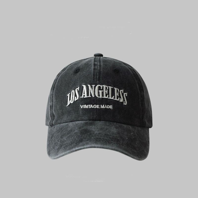 Retro smoke gray baseball cap women's spring and autumn summer hat showing face small cap trendy brand men