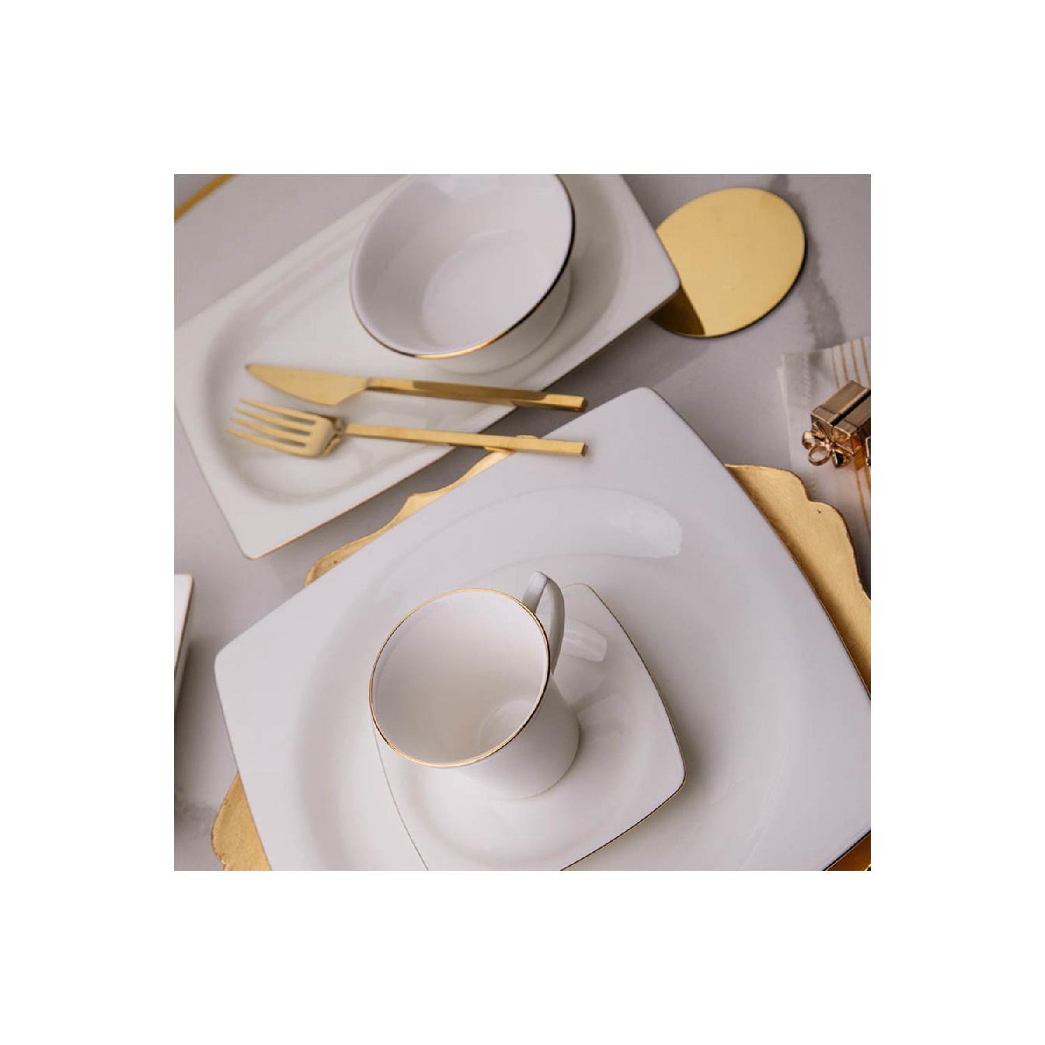

Bone Mare 28 Piece Breakfast Set With Gold Net белый