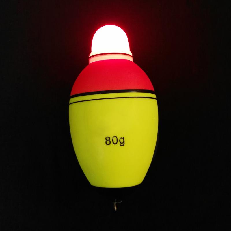 80g 100g Luminous Electronic Led Light Fishing Float Boia Can Change Color Stick Bobber Buoy Glowing Night Fishing Floats Tools