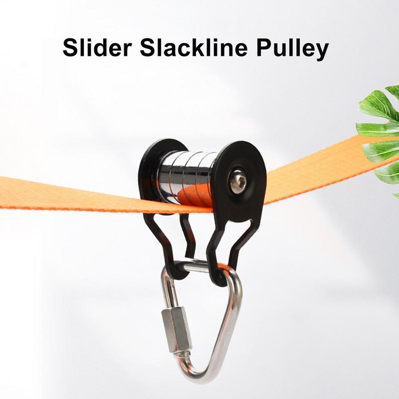 Pulley for Slider Slack Lines Steel Slider Rope Pulley 5 Rollers Strong Load Bearing Training Supplies Sturdy Pulley