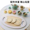 Early Childhood Simulation Children's Play Afternoon Tea Dessert Cake Sale Tea Pot Cup Tea Set Suit Wooden Toys