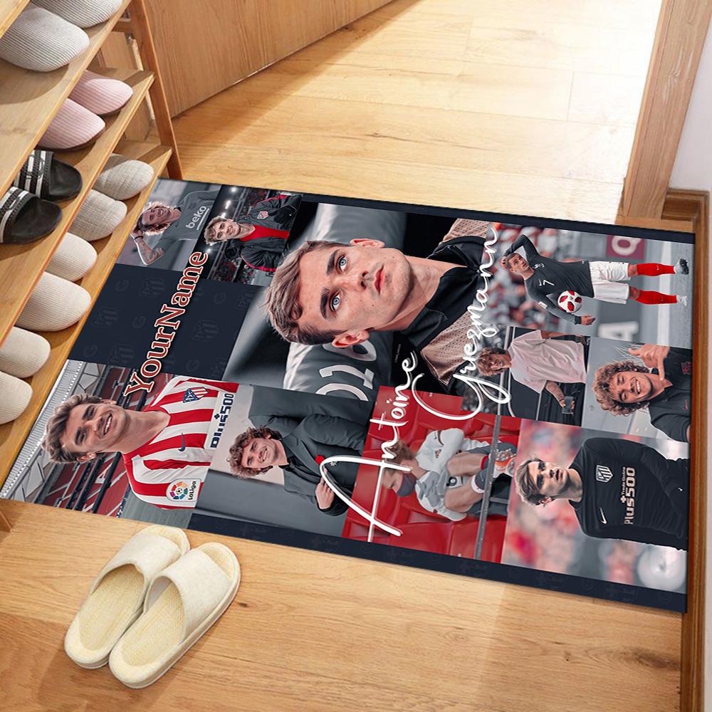 Atletico Madrid Customized Name Floor Mat Suitable for Living Rooms Foyer Entryway Hallway Anti-slip Rug Office home decor Birthday/Christmas Gift