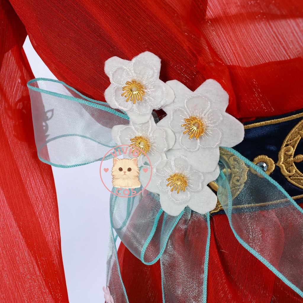 Game Naraka: Bladepoint Gu Qinghan Cosplay Hot Sale Role Play Costume Anime Dress with Flower Parts for Women Comic Con Suit Wig