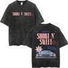 Sabrina Carpenter Album Poster Graphic T Shirt Men Women High Quality Vintage Washed Tshirt Summer Casual Loose Cotton Tshirts
